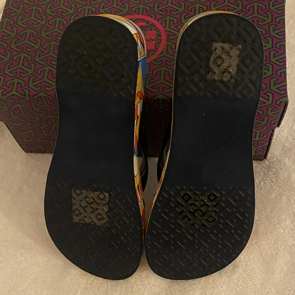 Tory Burch Mosaic Pattern Flip Flops